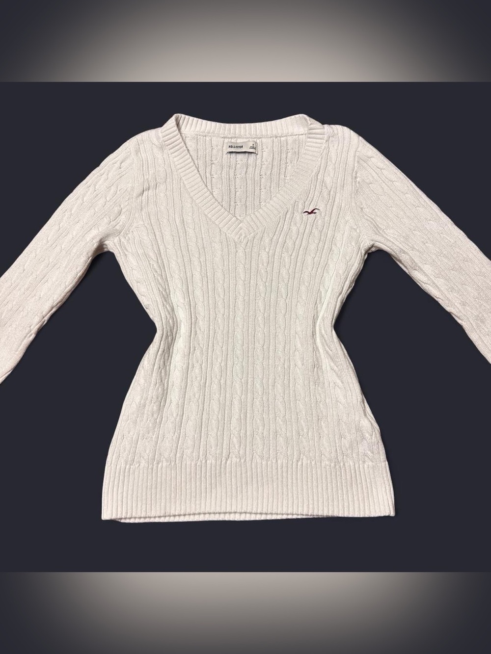 Hollister White Cable Knit Sweater Top!